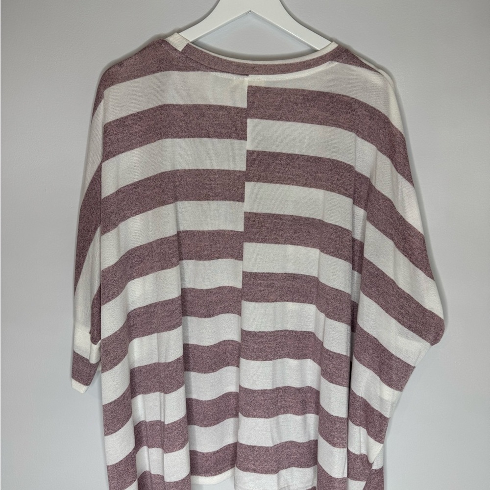 LA MIEL Cream and Maroon Striped Tunic | Size Large - Picture 7 of 7